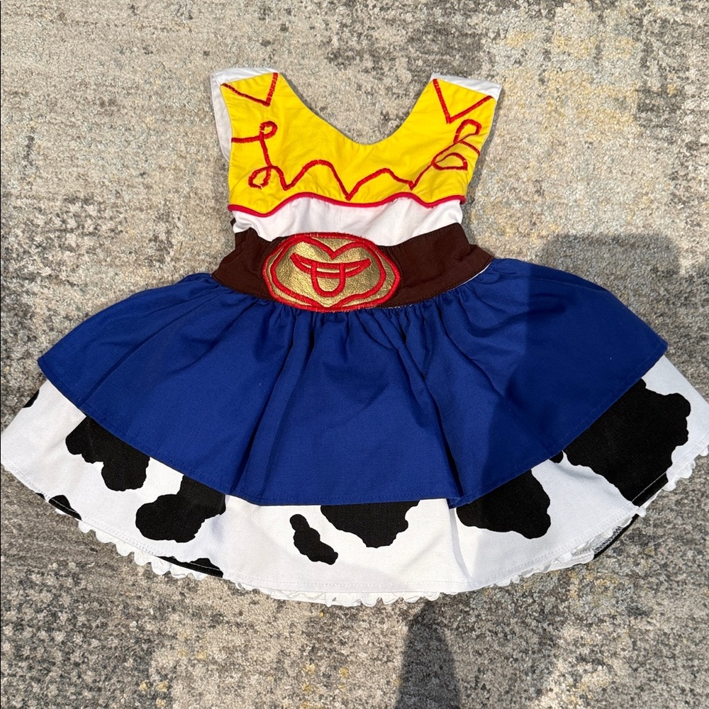 Kids Cowgirl  Costume Dress in Yellow, Blue & Cowprint - Toy Story - Disney